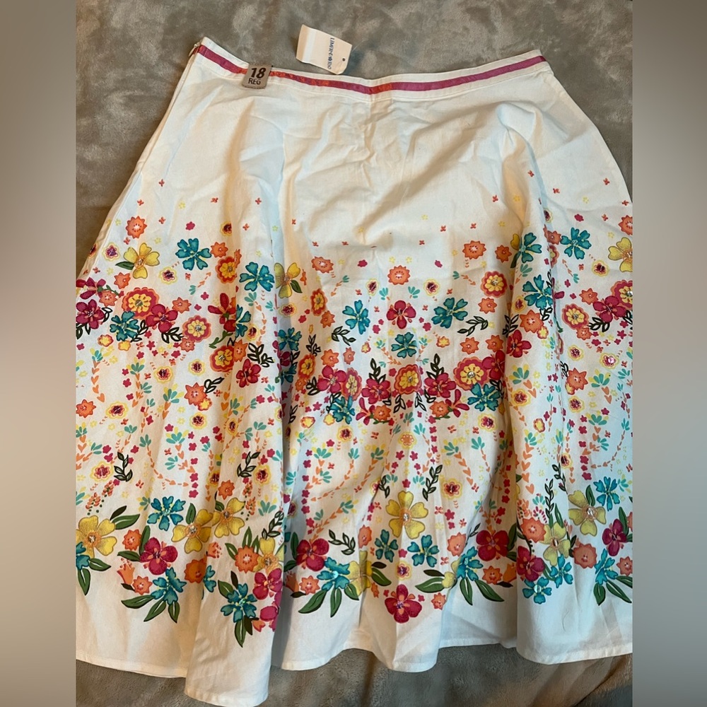 NWT Limited Too Floral Midi Skirt sz 18